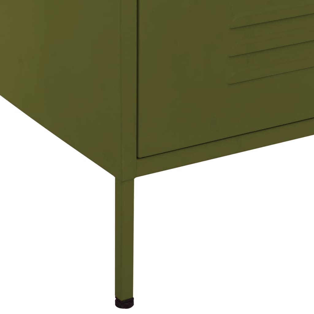 kommode 80x35x101,5 cm olivengrøn