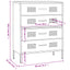 kommode 80x35x101,5 cm Lyserød