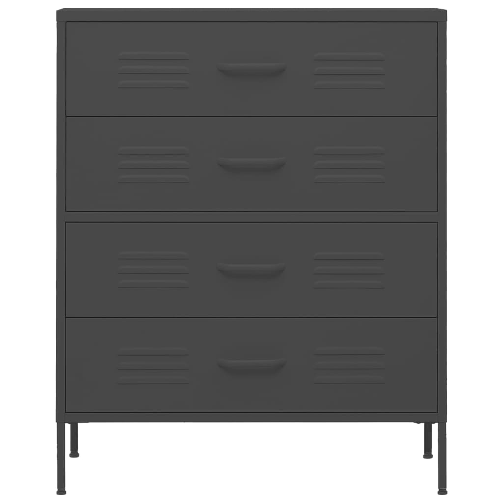 kommode 80x35x101,5 cm Antracitgrå