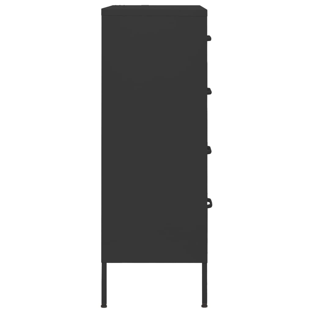 kommode 80x35x101,5 cm Sort