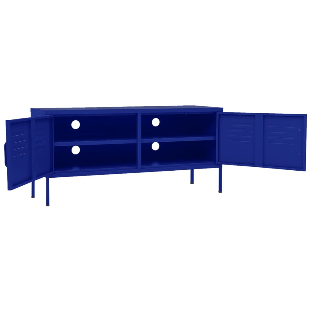 tv-skab 105x35x50 cm stål Marineblå