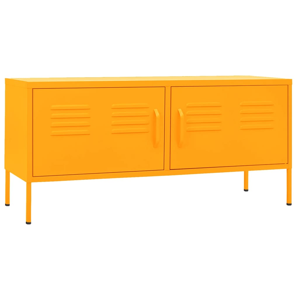 tv-skab 105x35x50 cm stål  Sennepsgul