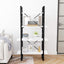 bogreol med 4 hylder 80x30x140 cm konstrueret træ hvid