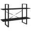 bogreol med 2 hylder 100x30x70 cm massivt fyrretræ sort