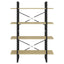 bogreol med 4 hylder 100x30x140 cm konstrueret træ sonoma-eg