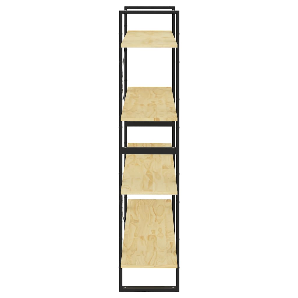 bogreol 100x30x140 cm 4 hylder massivt fyrretræ