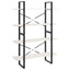 bogreol med 4 hylder 100x30x140 cm massivt fyrretræ hvid
