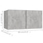 tv-skabssæt 10 dele konstrueret træ betongrå
