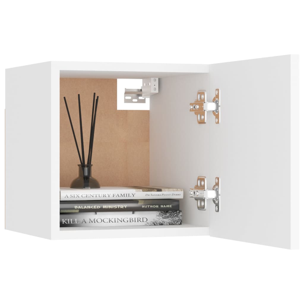 sengeskab 30,5x30x30 cm konstrueret træ hvid