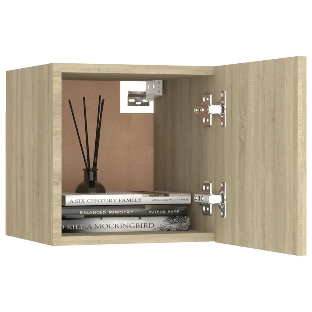 sengeskab 30,5x30x30 cm konstrueret træ sonoma-eg