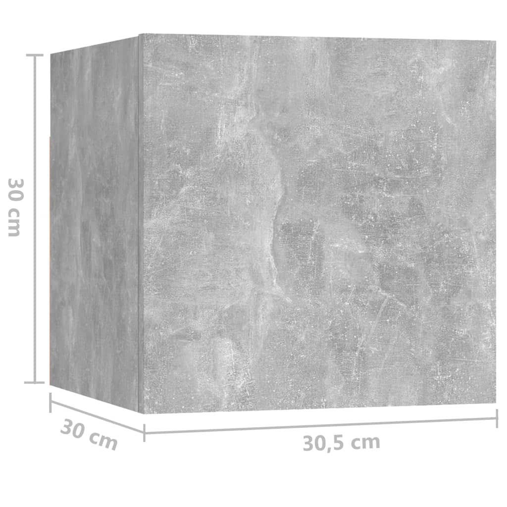 sengeskab 30,5x30x30 cm konstrueret træ betongrå