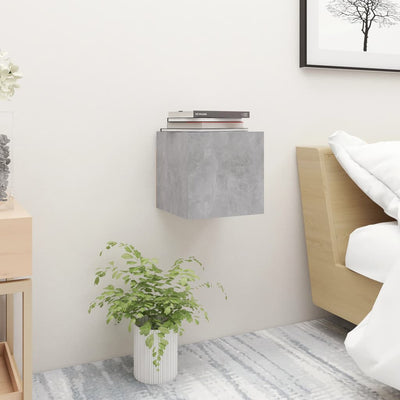 sengeskabe 2 stk. 30,5x30x30 cm konstrueret træ betongrå