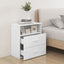 sengeskabe 2 stk. 50x32x60 cm hvid