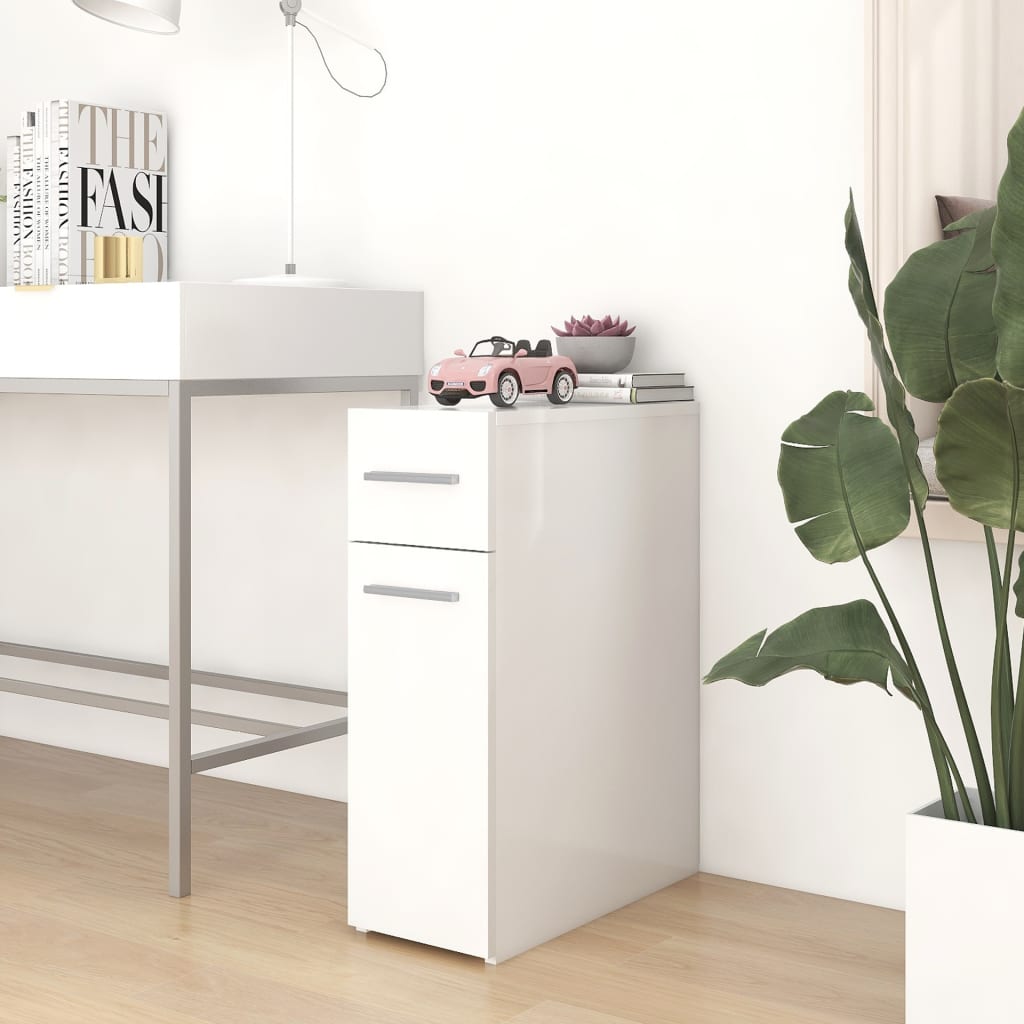 apotekerskab 20x45,5x60 cm konstrueret træ hvid billede