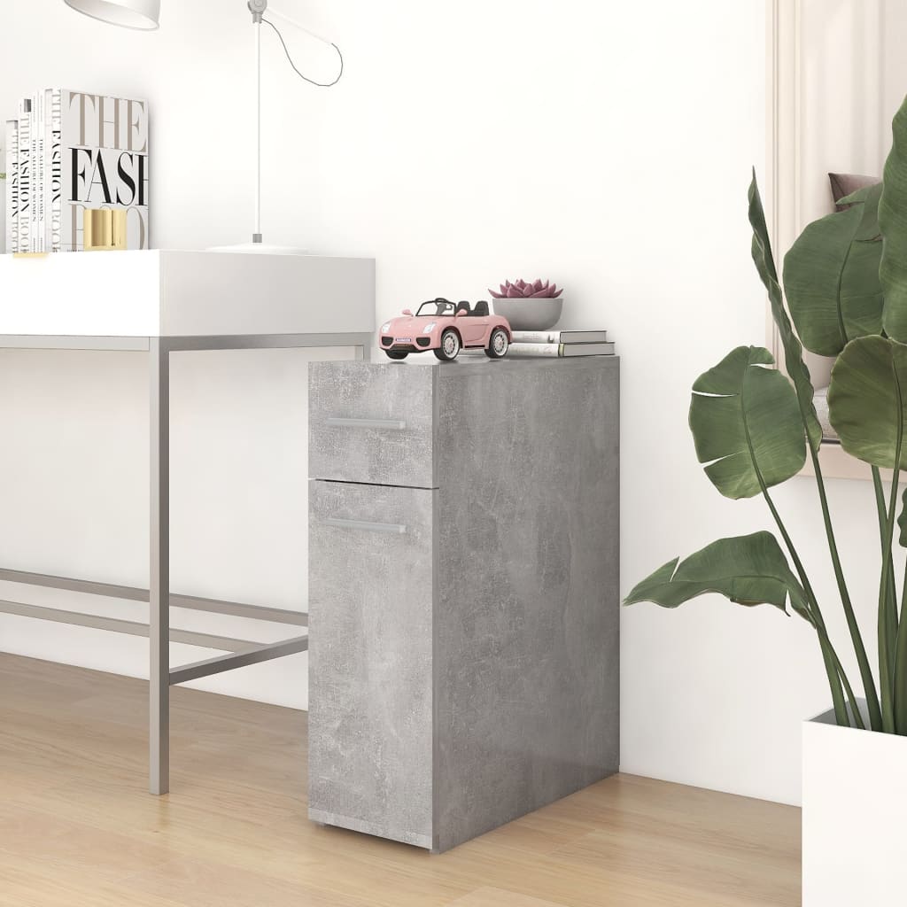 apotekerskab 20x45,5x60 cm konstrueret træ betongrå billede