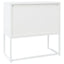 skænk 75x35x75 cm stål og glas hvid