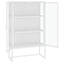 højskab 80x35x135 cm stål og hærdet glas hvid