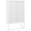 højskab 80x35x135 cm stål og hærdet glas hvid