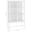 højskab 80x35x135 cm stål og hærdet glas hvid