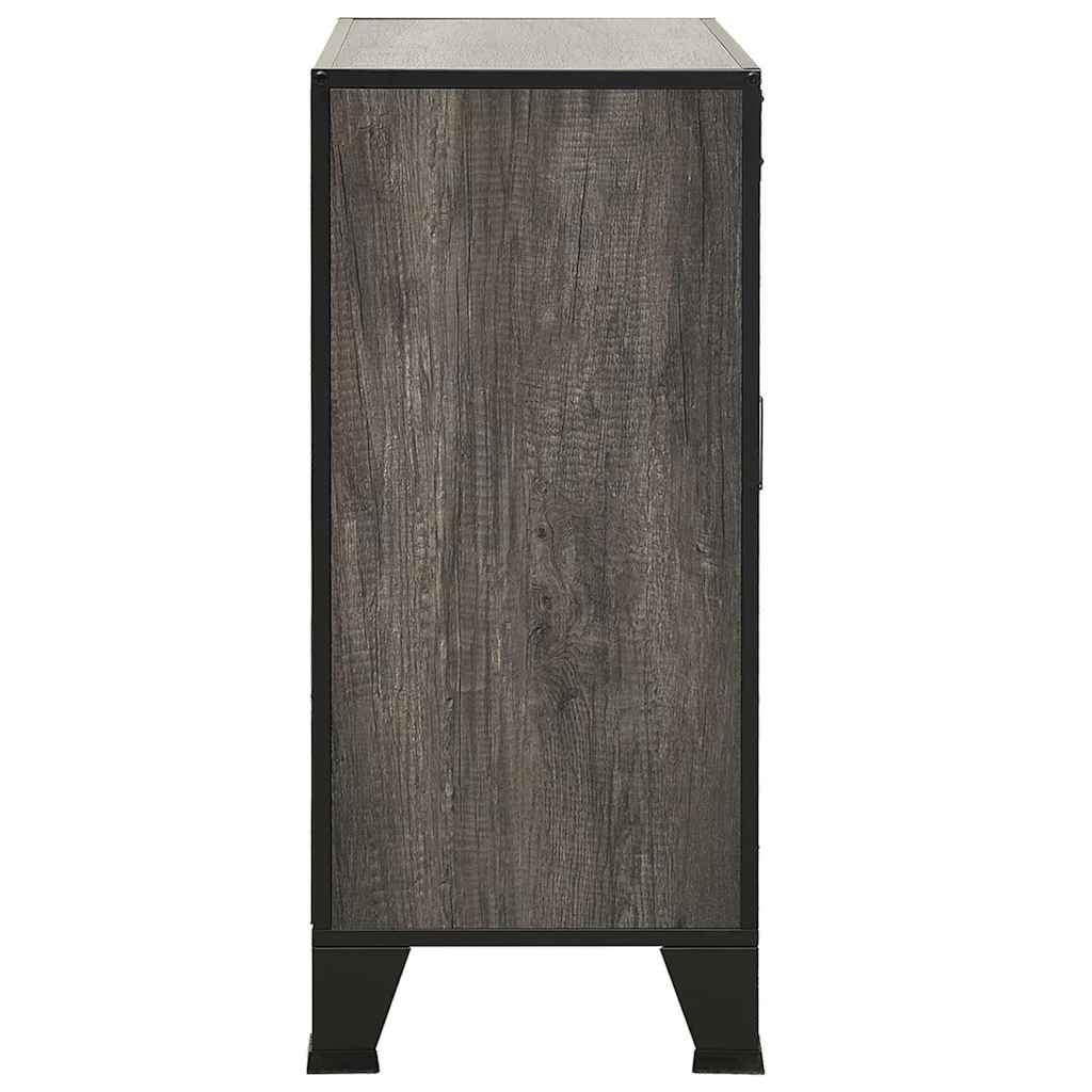 opbevaringsskab 72x36x82 cm metal og MDF grå