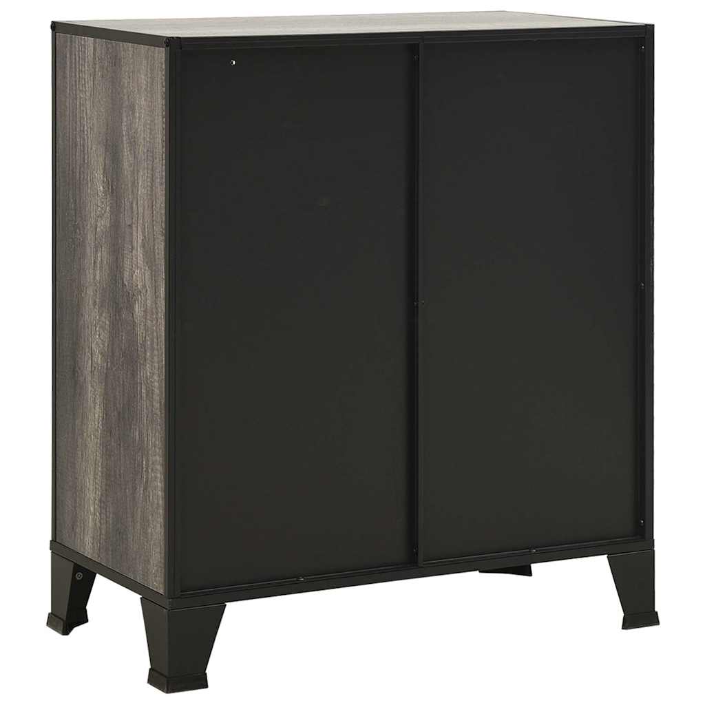 opbevaringsskab 72x36x82 cm metal og MDF grå