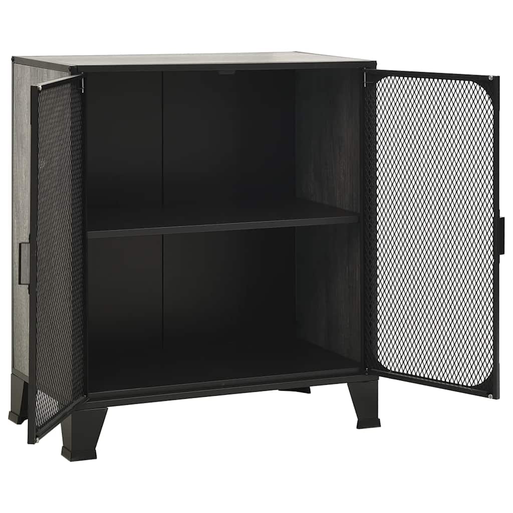 opbevaringsskab 72x36x82 cm metal og MDF grå