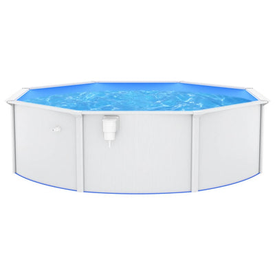 swimmingpool med stålvæg 460x120 cm hvid
