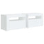 sengeborde med LED-lys 2 stk. 60x35x40 cm hvid