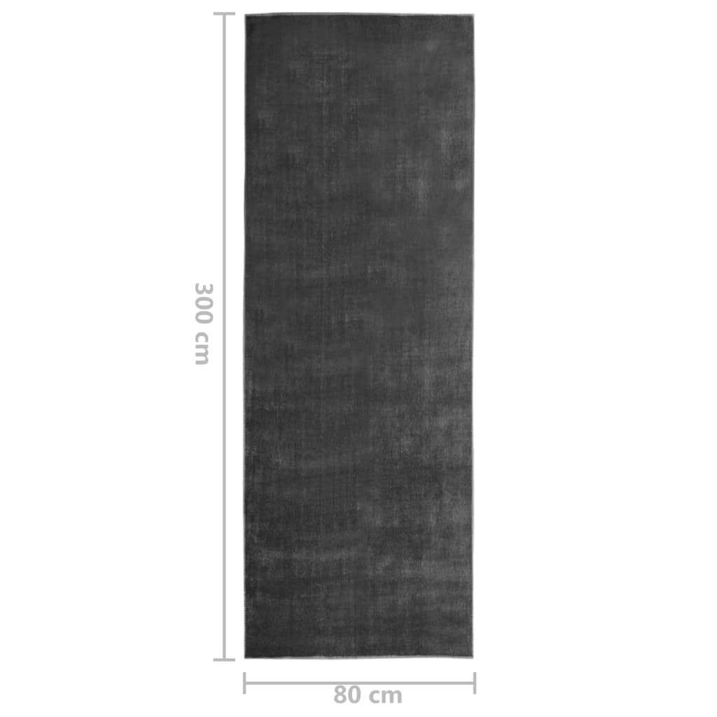 tæppeløber vaskbar sammenfoldelig 80x300cm polyester antracit
