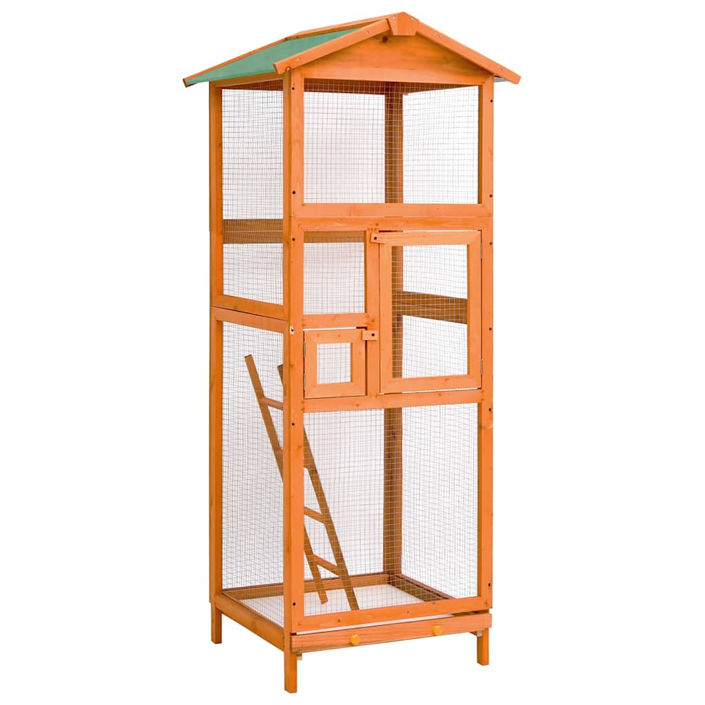 voliere 68x62x166 cm massivt grantræ