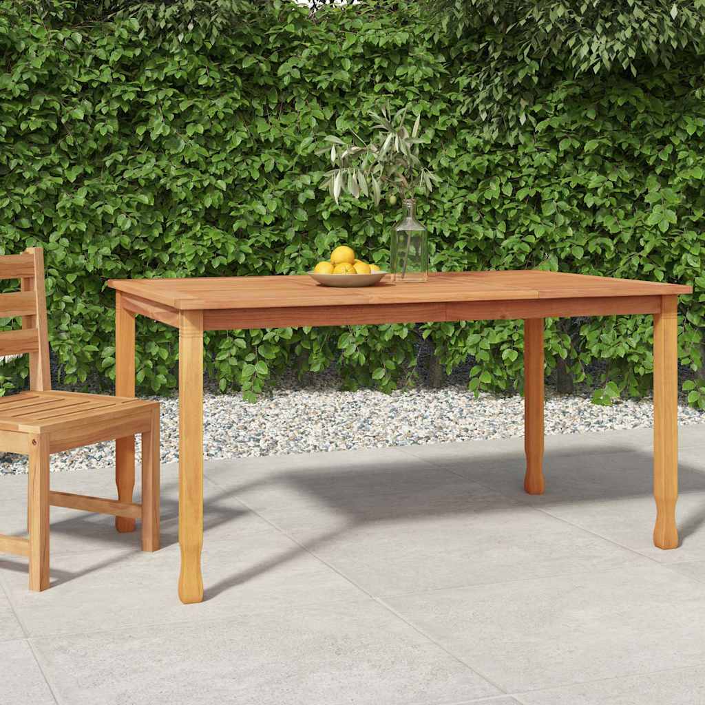 havebord 150x90x75 cm massivt teaktræ billede
