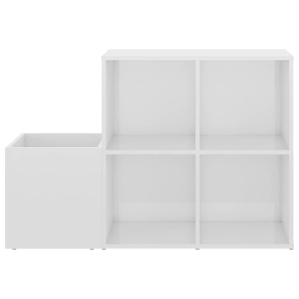 skoskab 105x35,5x70 cm konstrueret træ hvid højglans
