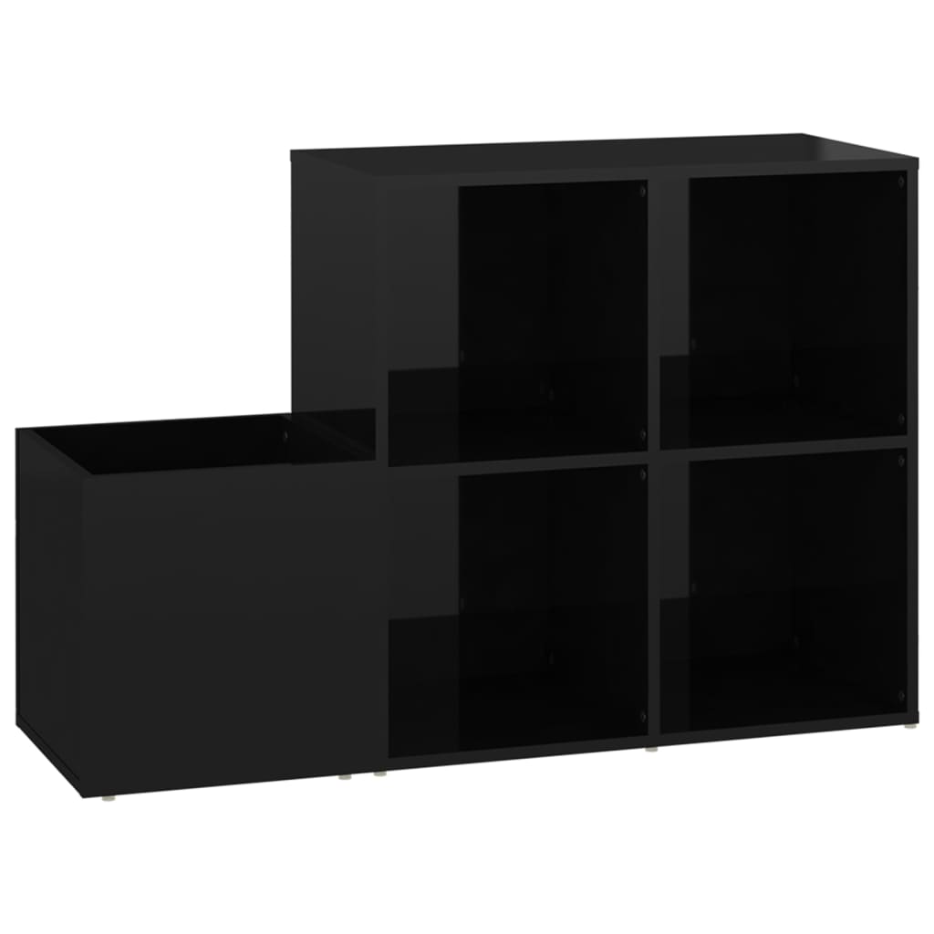 skoskab 105x35,5x70 cm konstrueret træ sort højglans