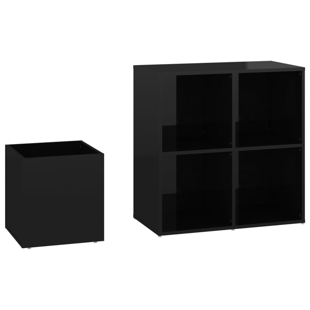 skoskab 105x35,5x70 cm konstrueret træ sort højglans