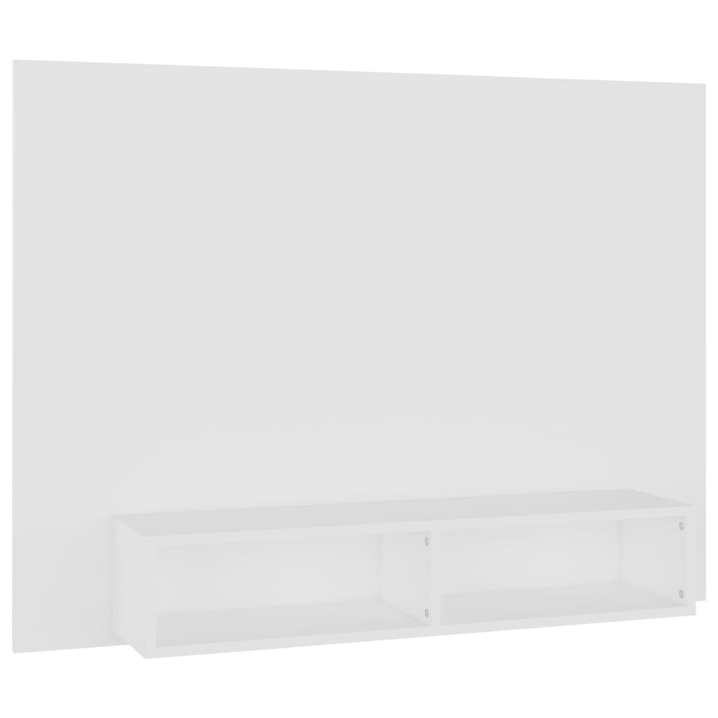 væghængt tv-skab 102x23,5x90 cm konstrueret træ hvid