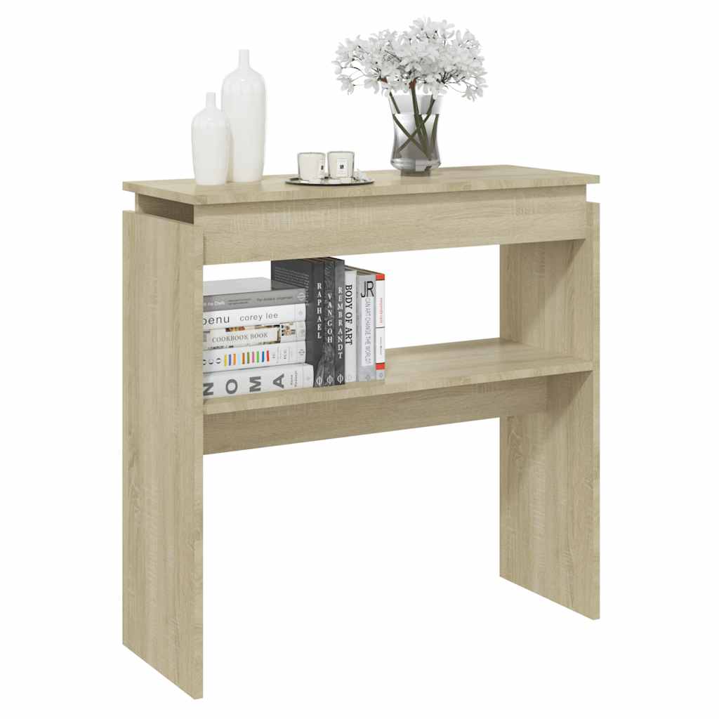 konsolbord 80x30x80 cm konstrueret træ sonoma-eg