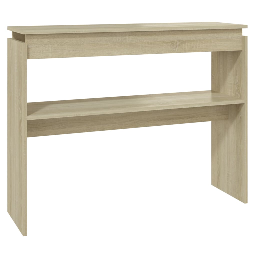 konsolbord 102x30x80 cm konstrueret træ sonoma-eg