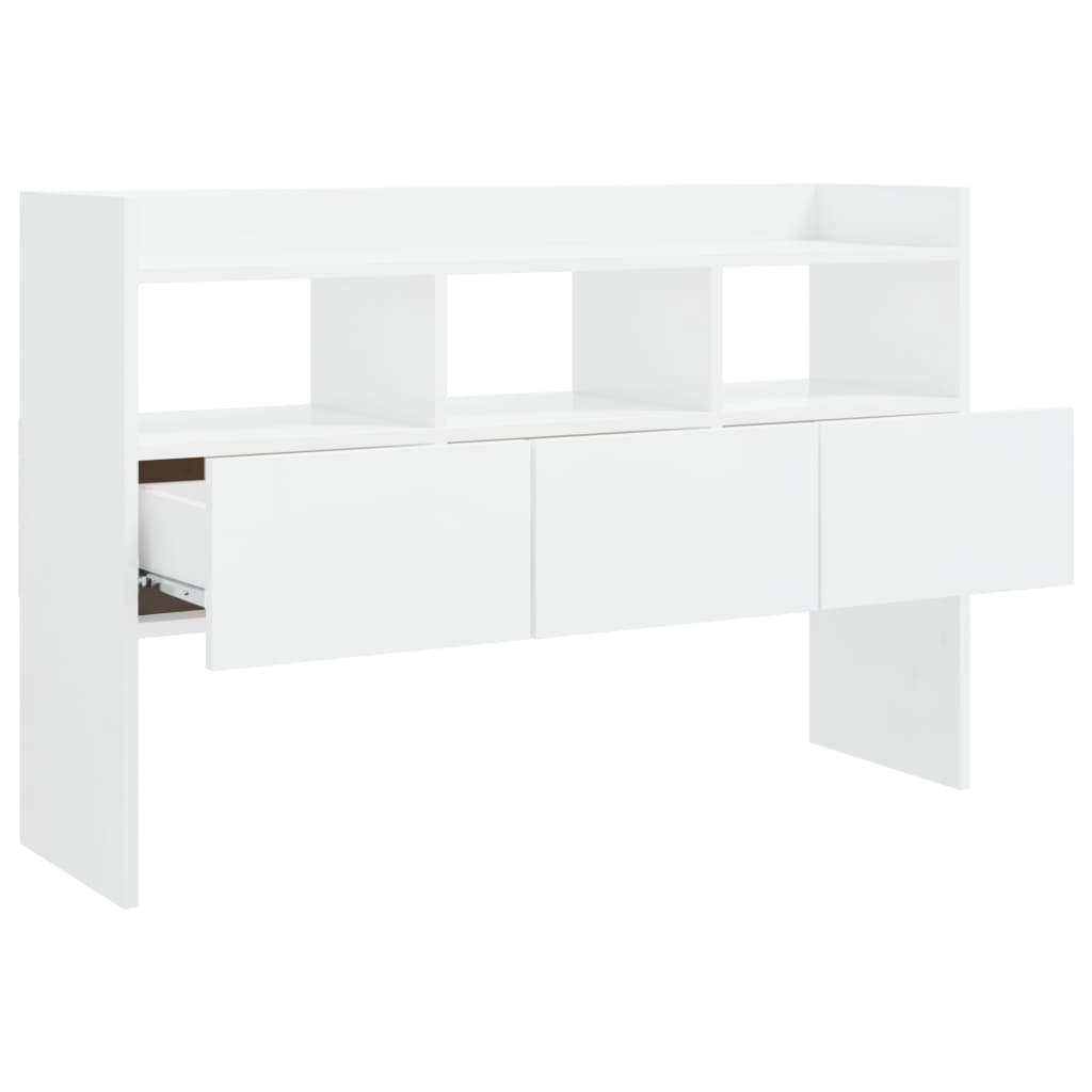skænk 105x30x70 cm konstrueret træ hvid højglans