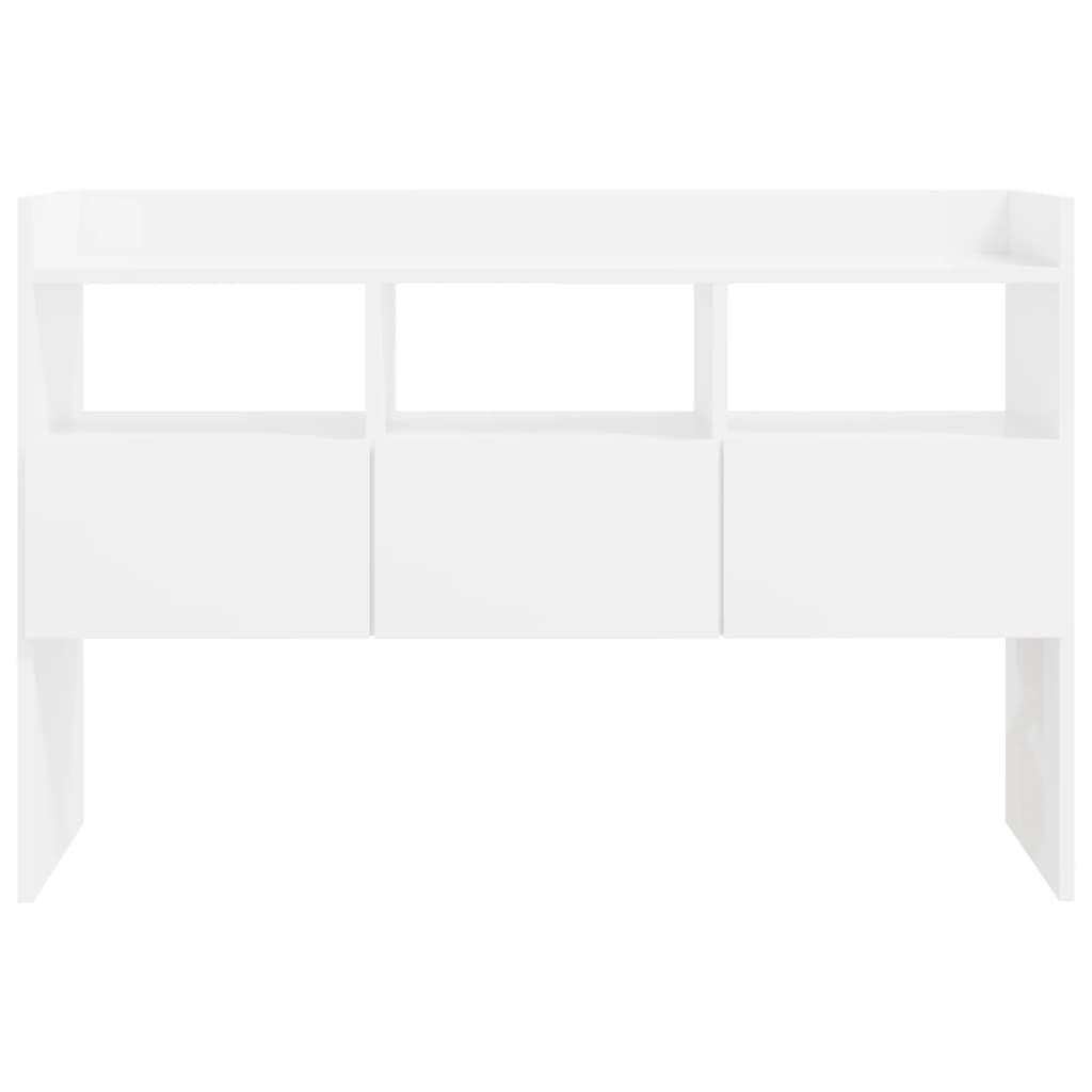 skænk 105x30x70 cm konstrueret træ hvid højglans