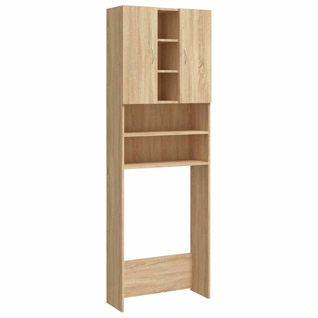 badeværelsesskab til vaskemaskine 64x25,5x190 cm sonoma-eg