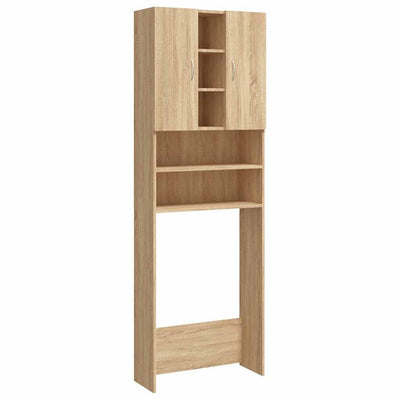 badeværelsesskab til vaskemaskine 64x25,5x190 cm sonoma-eg