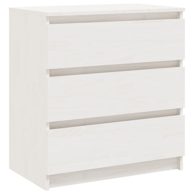 sengebord 60x36x64 cm massivt fyrretræ hvid