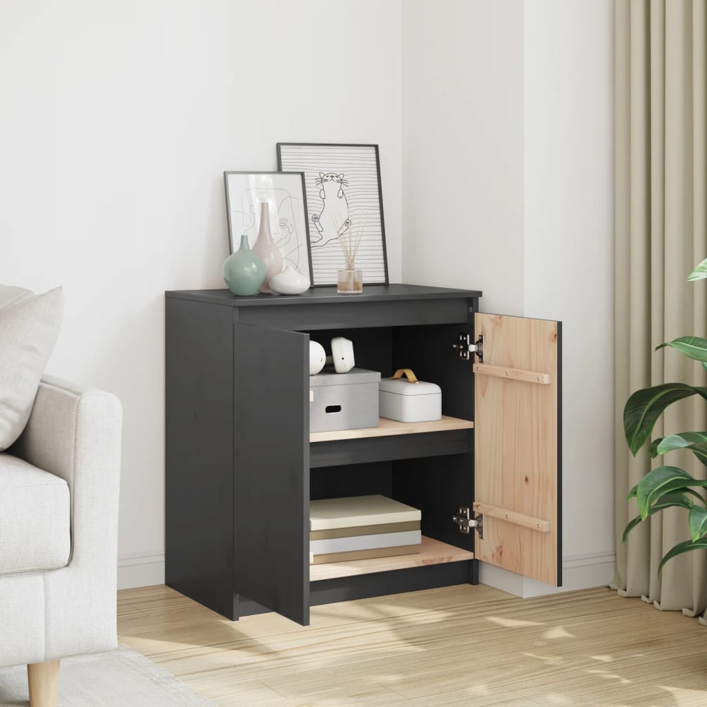 skab 60x36x65 cm massivt fyrretræ grå