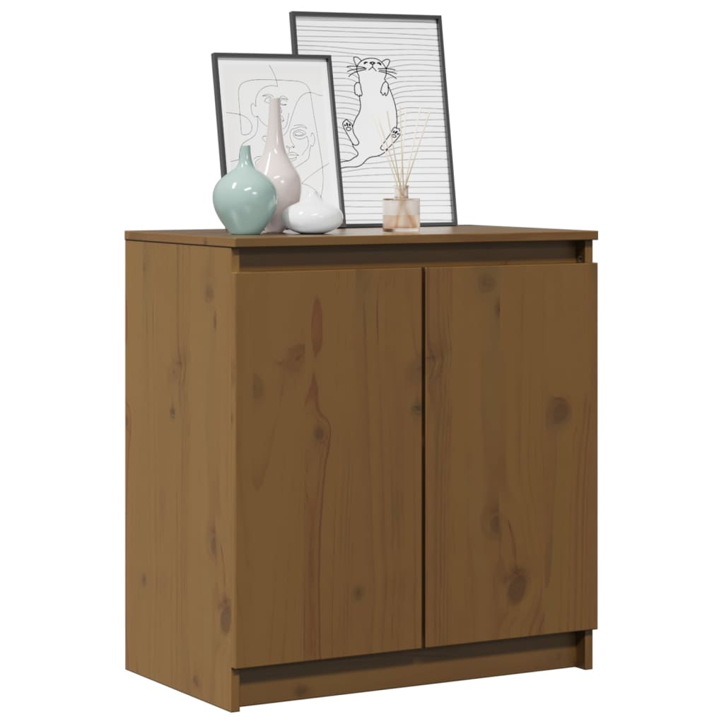skab 60x36x65 cm massivt fyrretræ gyldenbrun