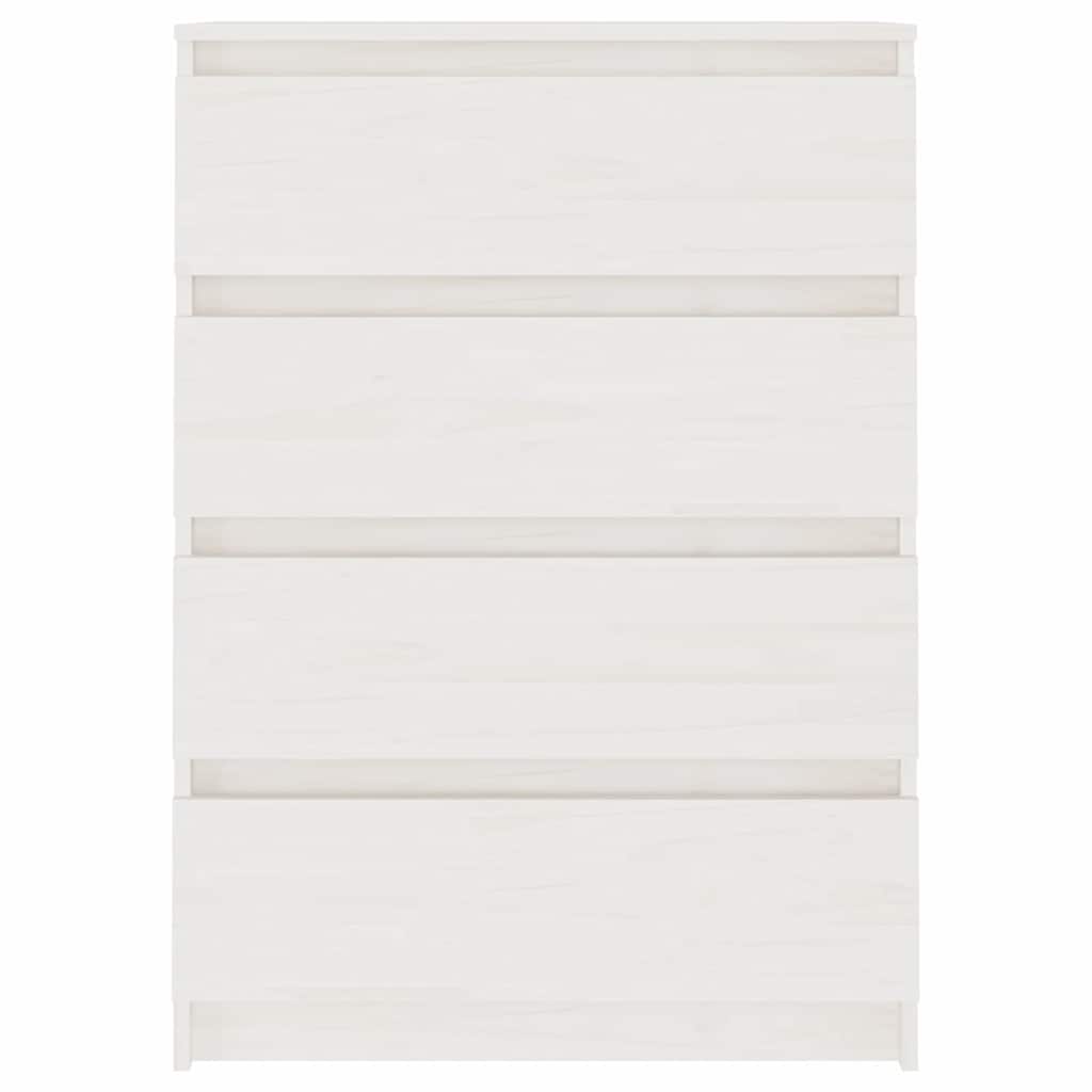 kommode 60x36x84 cm massivt fyrretræ hvid