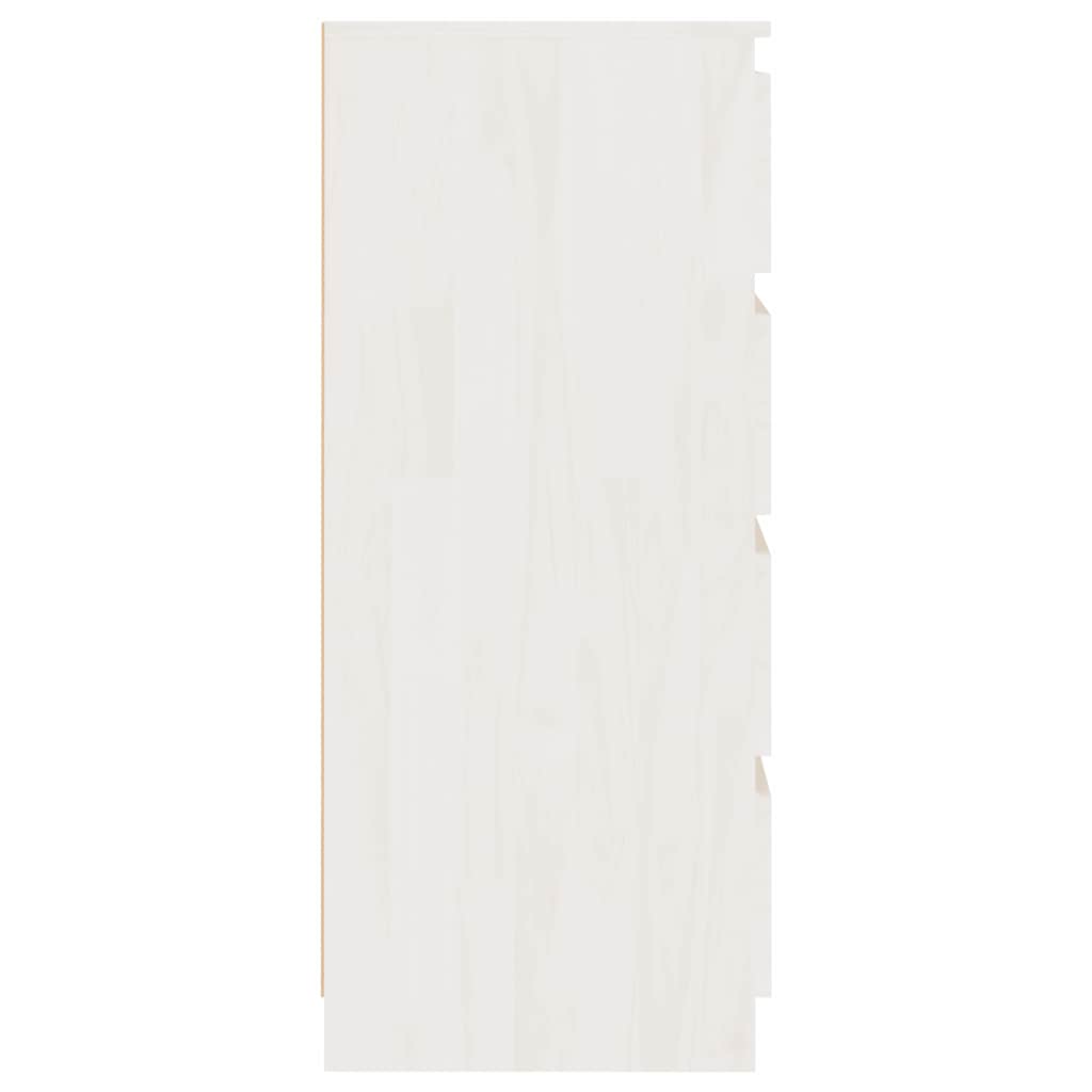 kommode 60x36x84 cm massivt fyrretræ hvid