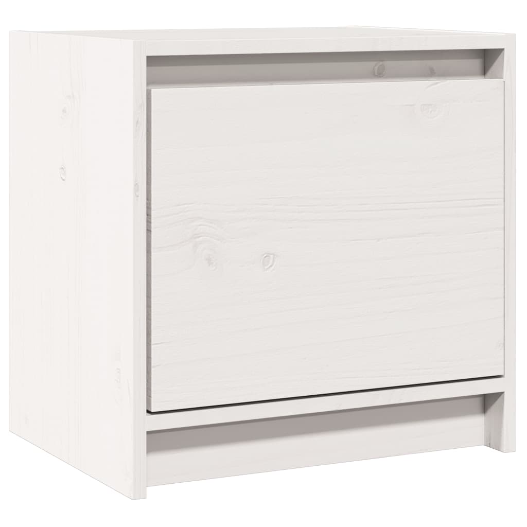 sengebord 40x30,5x40 cm massivt fyrretræ hvid