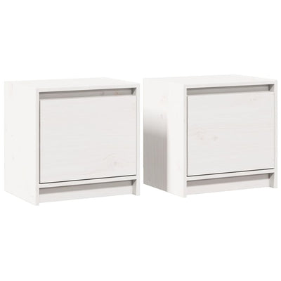 sengeborde 2 stk. 40x30,5x40 cm massivt fyrretræ hvid