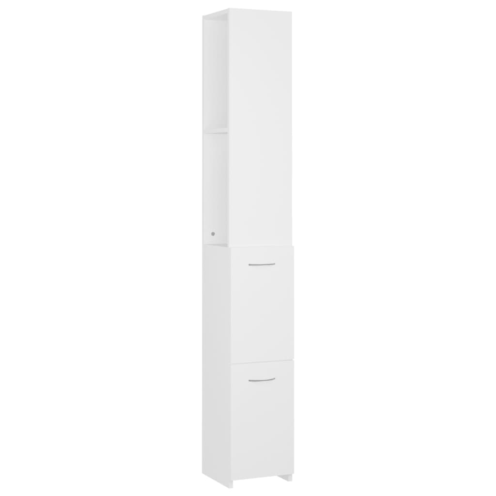 badeværelsesskab 25x26,5x170 cm konstrueret træ hvid