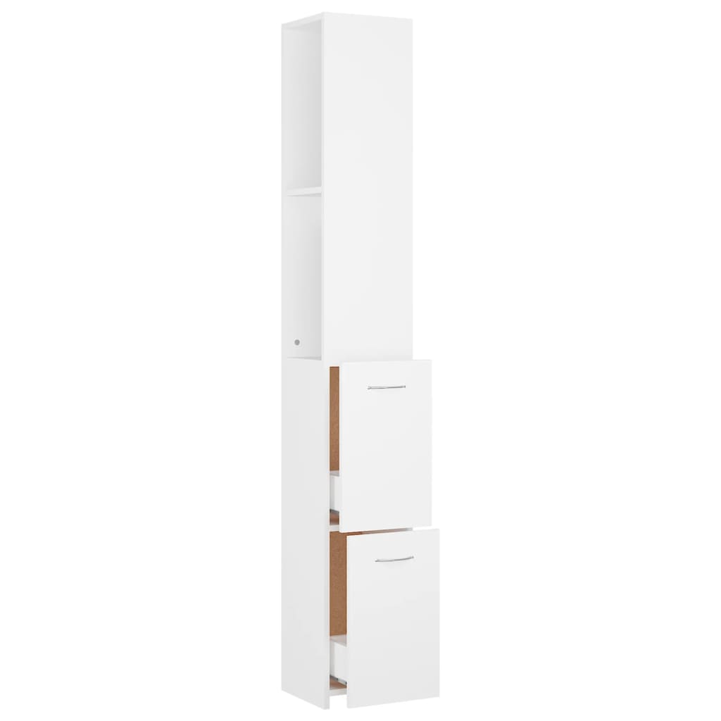 badeværelsesskab 25x26,5x170 cm konstrueret træ hvid